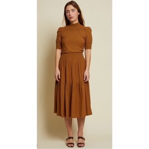 NWT Nation Ltd Fabiana Smocked Knit Victorian Peasant Dress xs